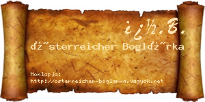 Österreicher Boglárka névjegykártya